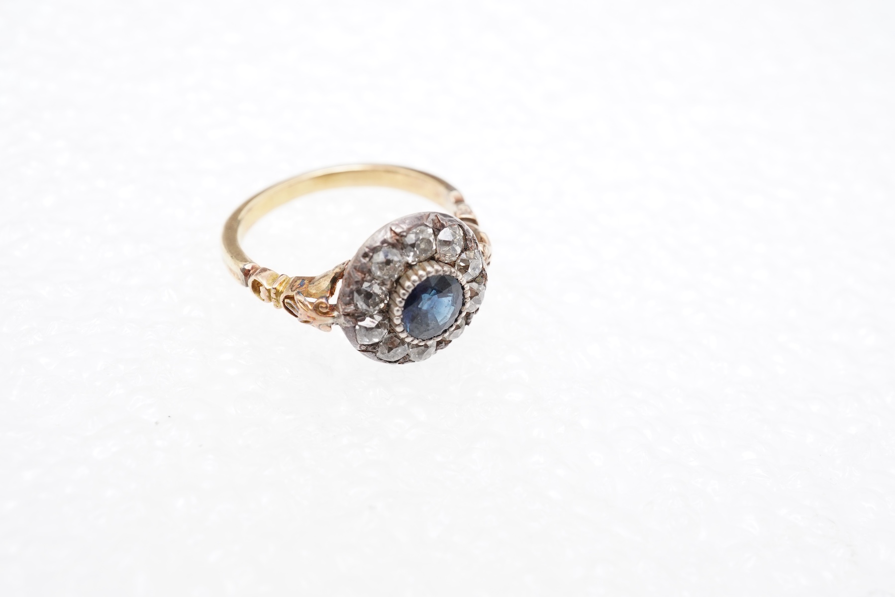 A sapphire and diamond ring, early 19th century